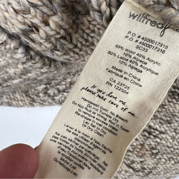 Aritzia Wilfred Free Nord Wool Alpaca Cardigan size L Red Gray Academia Cozy - Picture 6 of 9